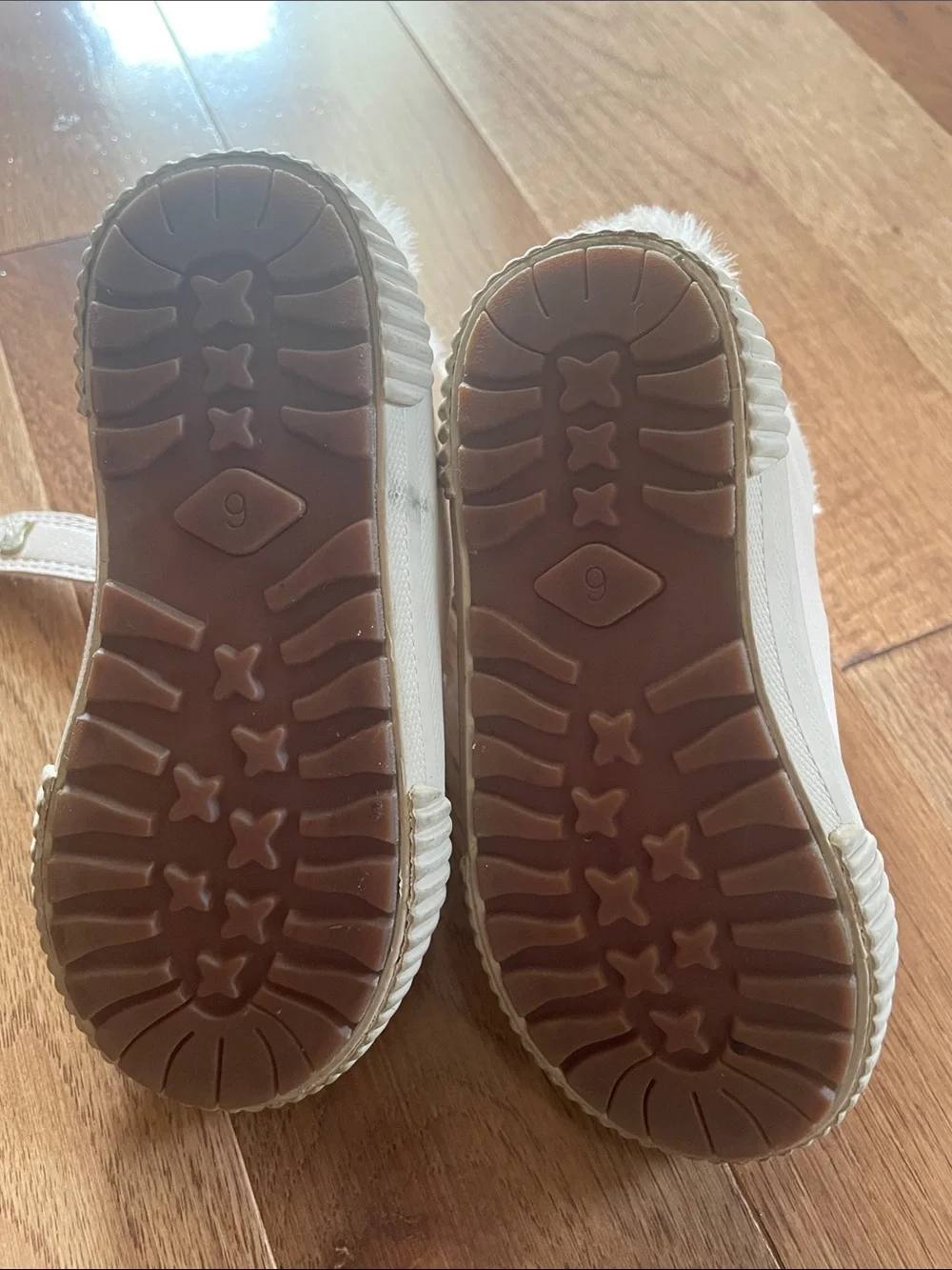 next Cream Faux-Fur Bunny Ear High-Top Sneakers